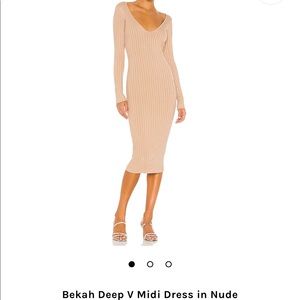 New Bekah deep v midi dress